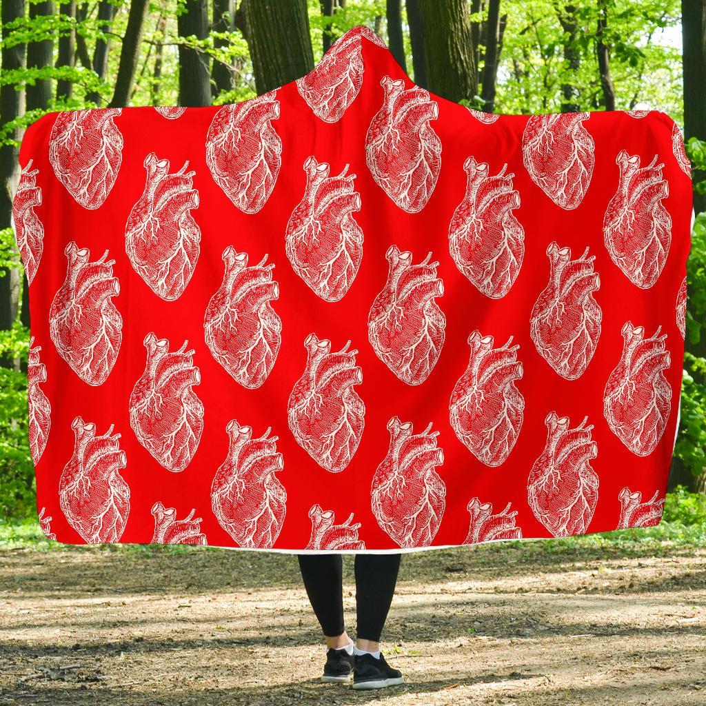 Anatomy Print Pattern Hooded Blanket-grizzshop