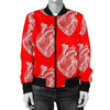 Anatomy Print Pattern Women Casual Bomber Jacket-grizzshop