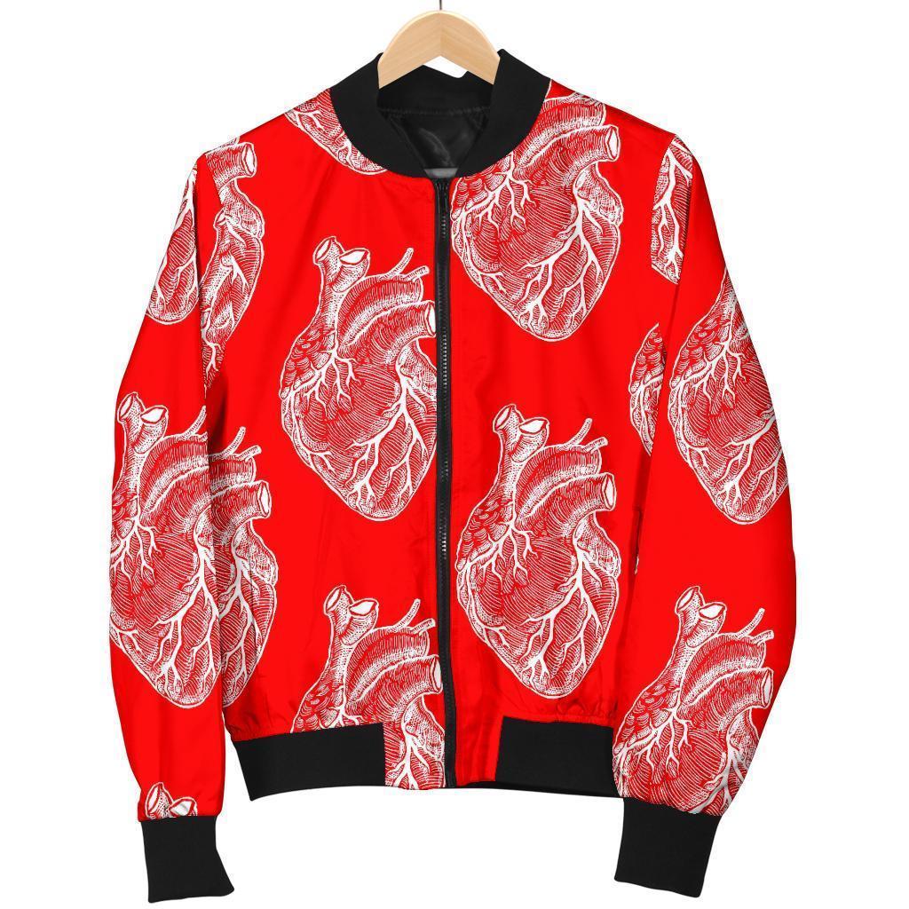 Anatomy Print Pattern Women Casual Bomber Jacket-grizzshop