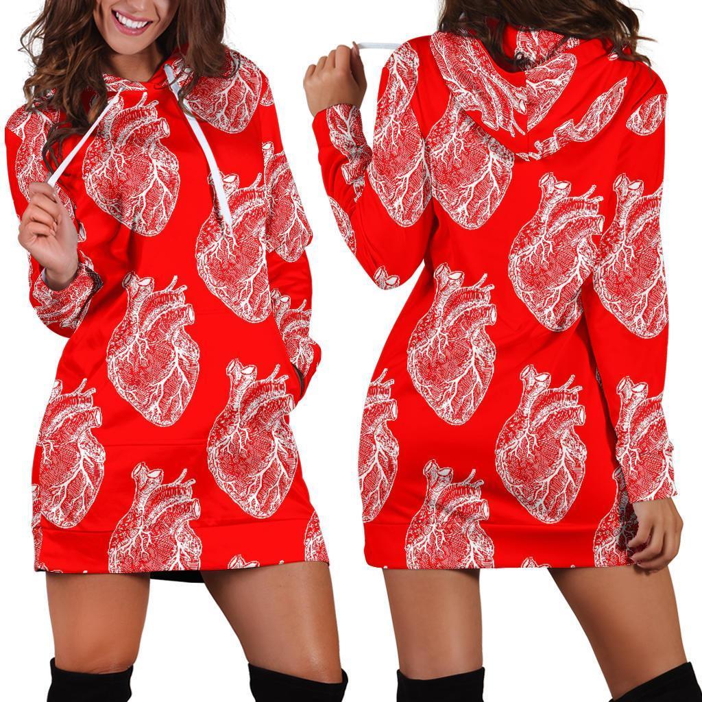 Anatomy Print Pattern Women Hoodie Dress-grizzshop