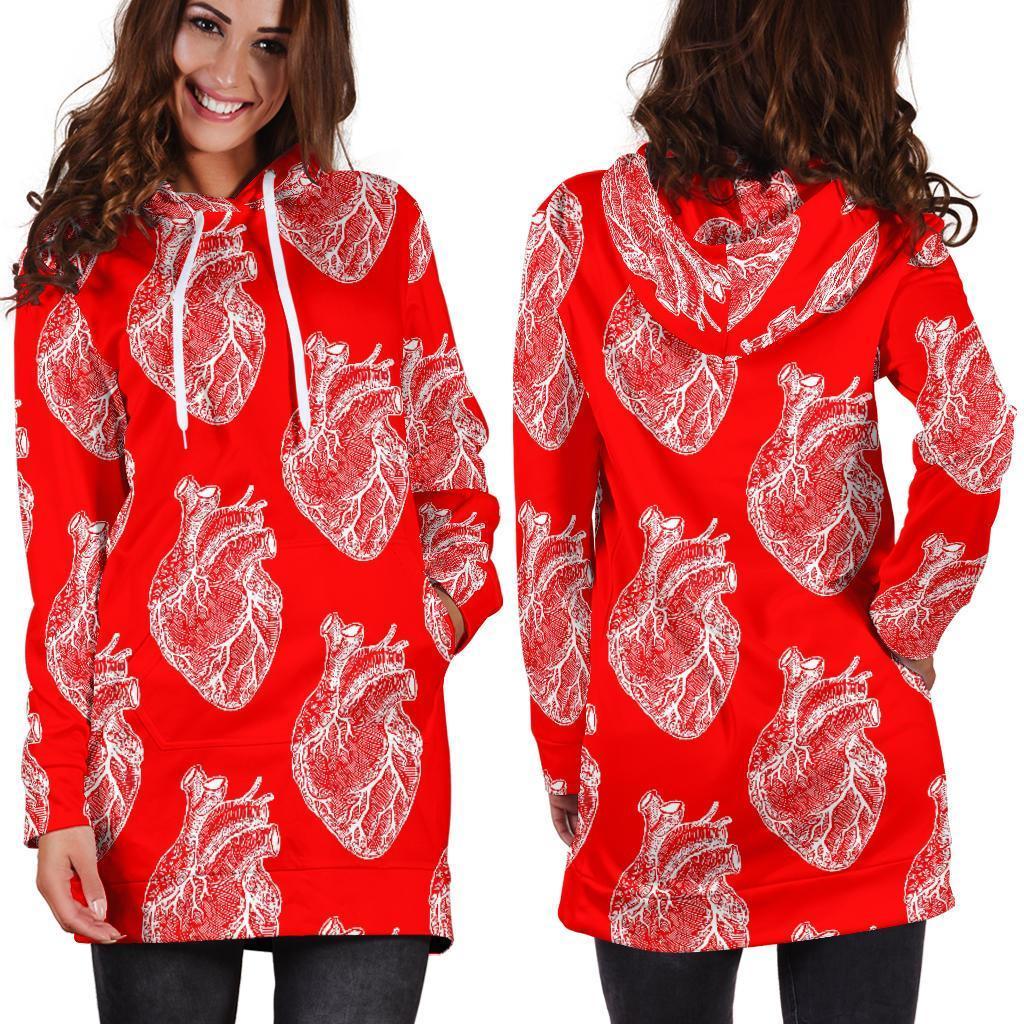 Anatomy Print Pattern Women Hoodie Dress-grizzshop