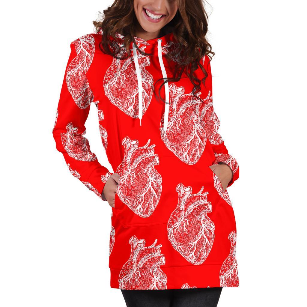 Anatomy Print Pattern Women Hoodie Dress-grizzshop