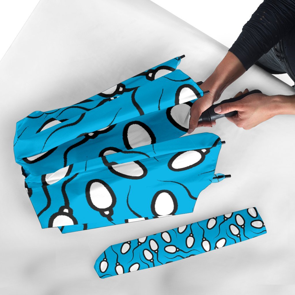 Anatomy Sperm Pattern Print Automatic Foldable Umbrella-grizzshop
