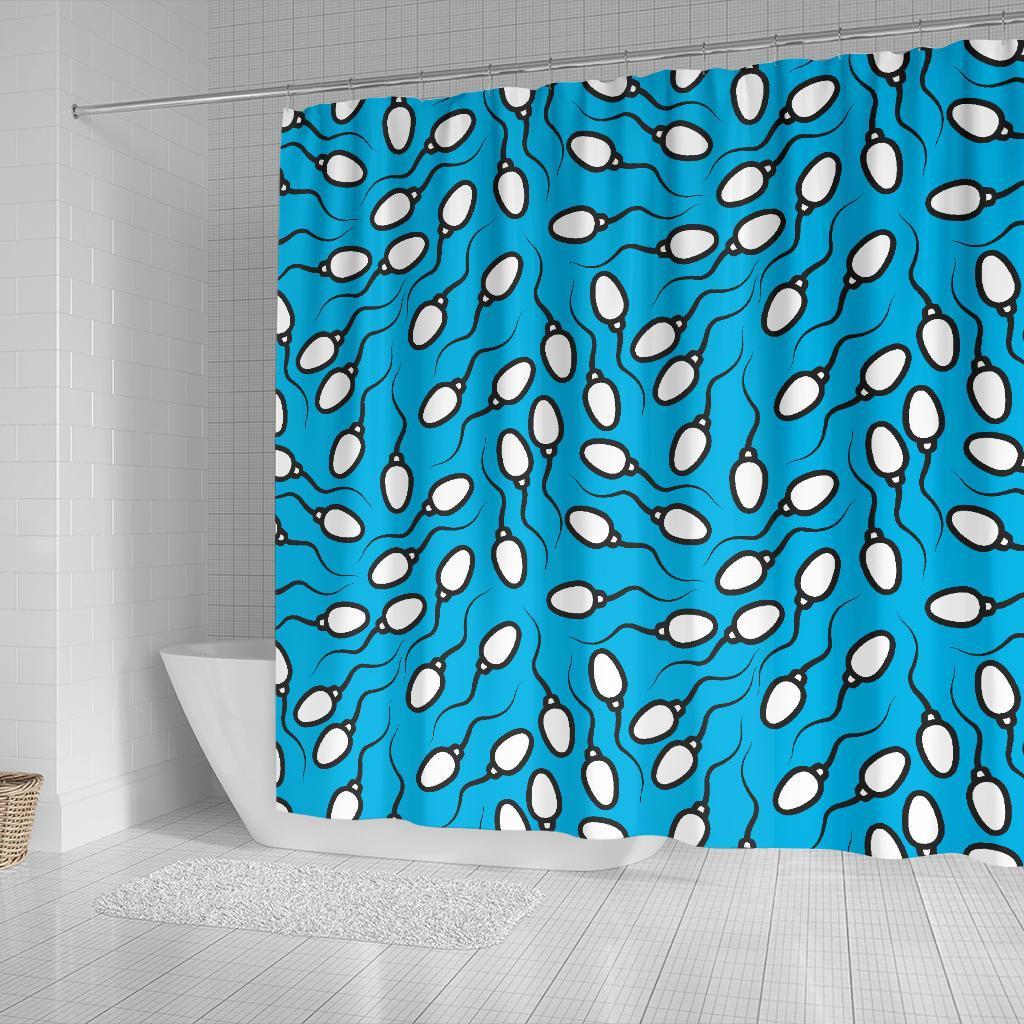 Anatomy Sperm Pattern Print Bathroom Shower Curtain-grizzshop