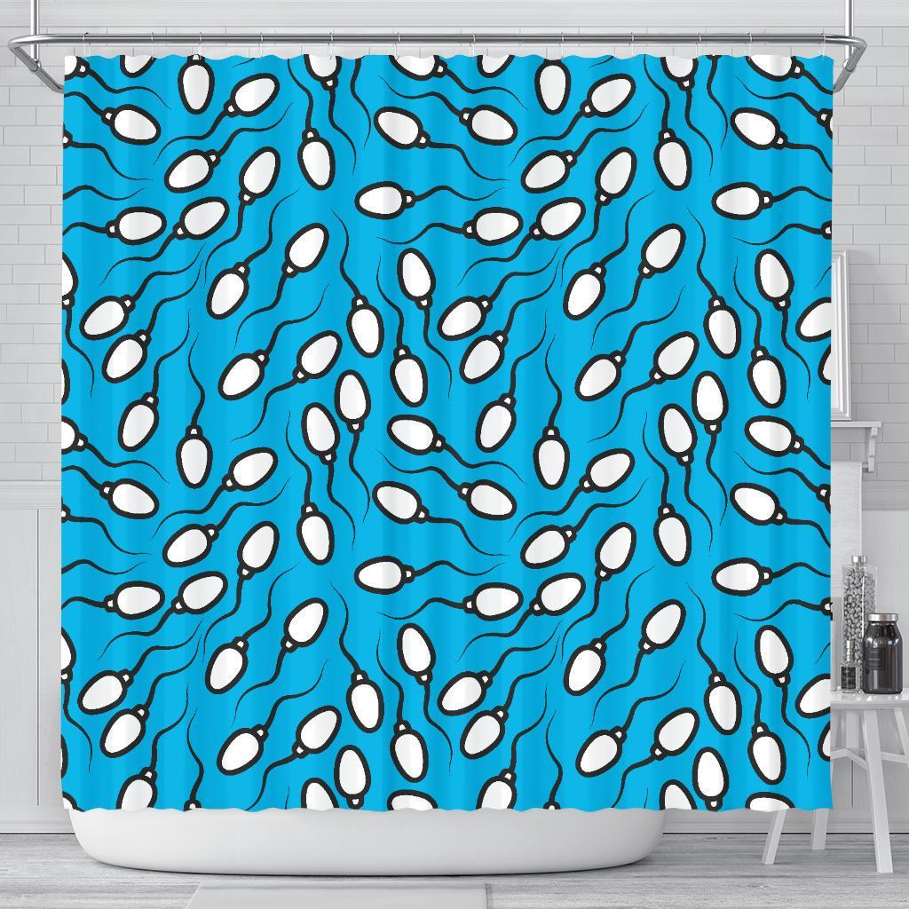 Anatomy Sperm Pattern Print Bathroom Shower Curtain-grizzshop