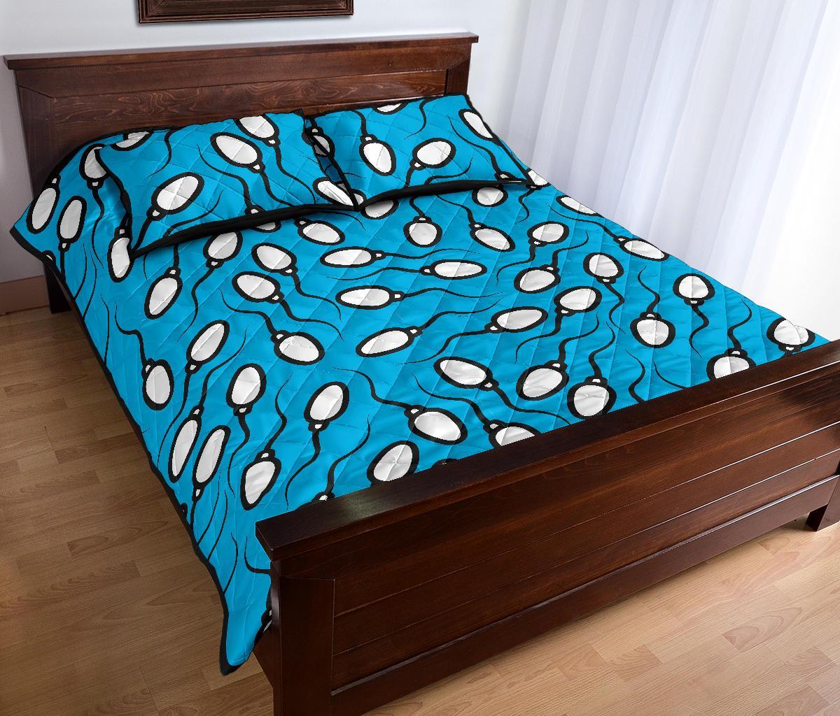 Anatomy Sperm Pattern Print Bed Set Quilt-grizzshop