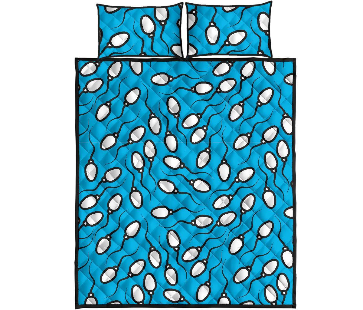 Anatomy Sperm Pattern Print Bed Set Quilt-grizzshop