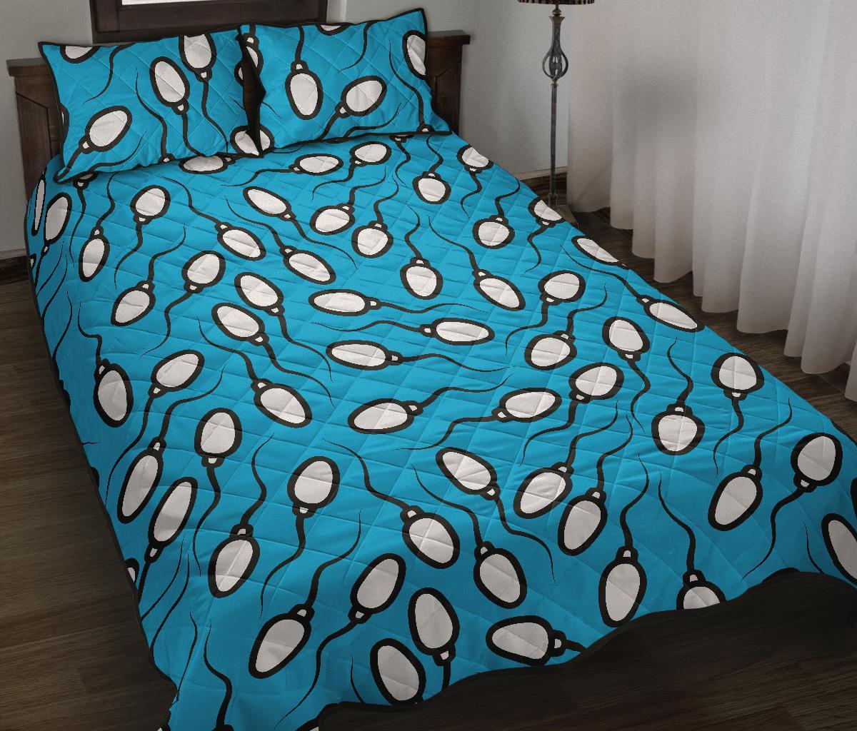 Anatomy Sperm Pattern Print Bed Set Quilt-grizzshop