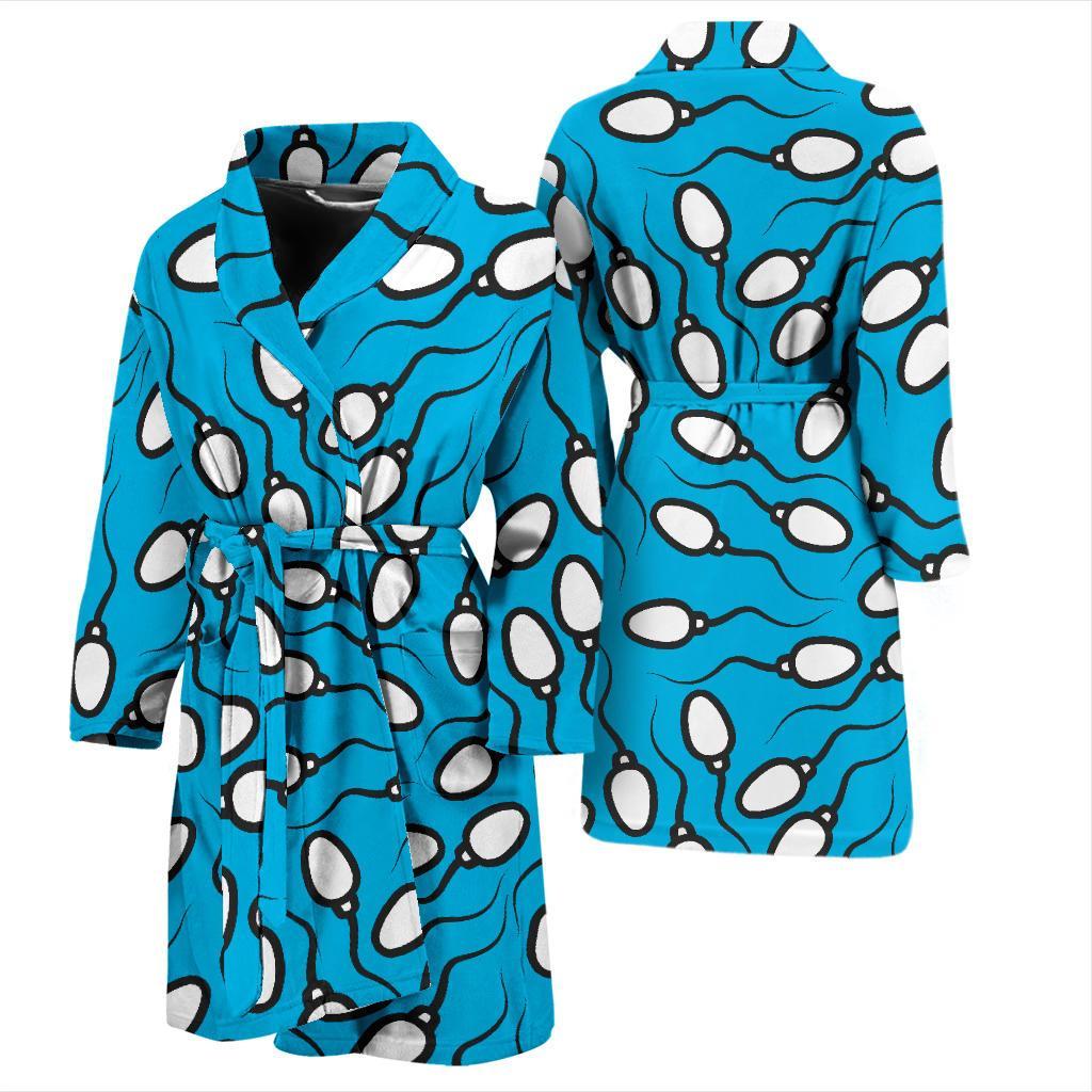 Anatomy Sperm Pattern Print Men Long Robe-grizzshop