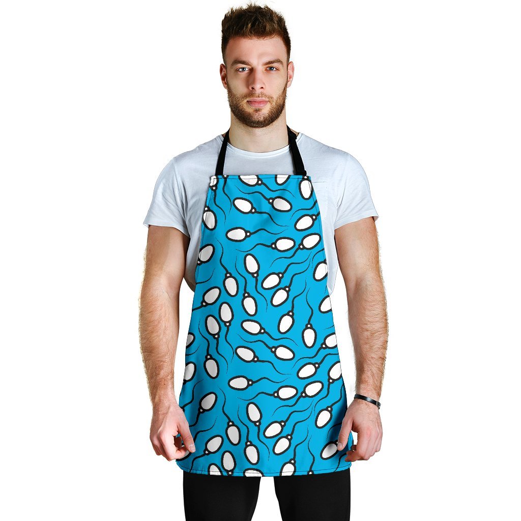 Anatomy Sperm Pattern Print Men's Apron-grizzshop