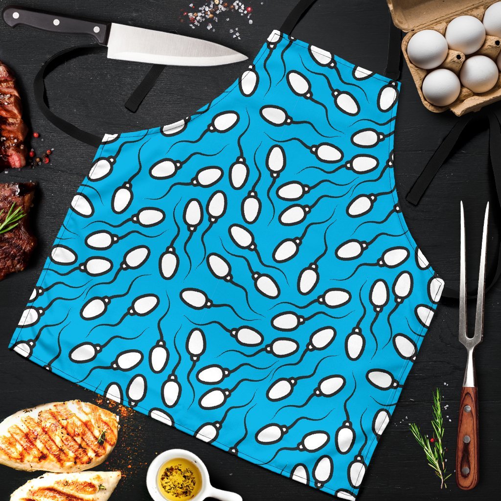Anatomy Sperm Pattern Print Men's Apron-grizzshop