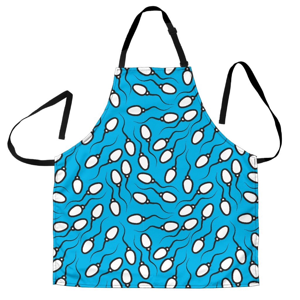 Anatomy Sperm Pattern Print Men's Apron-grizzshop