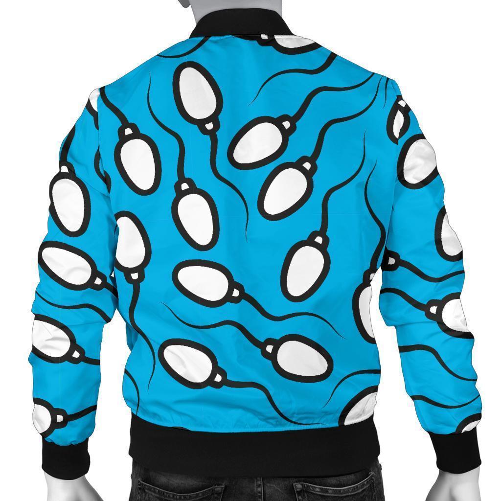 Anatomy Sperm Pattern Print Men's Bomber Jacket-grizzshop