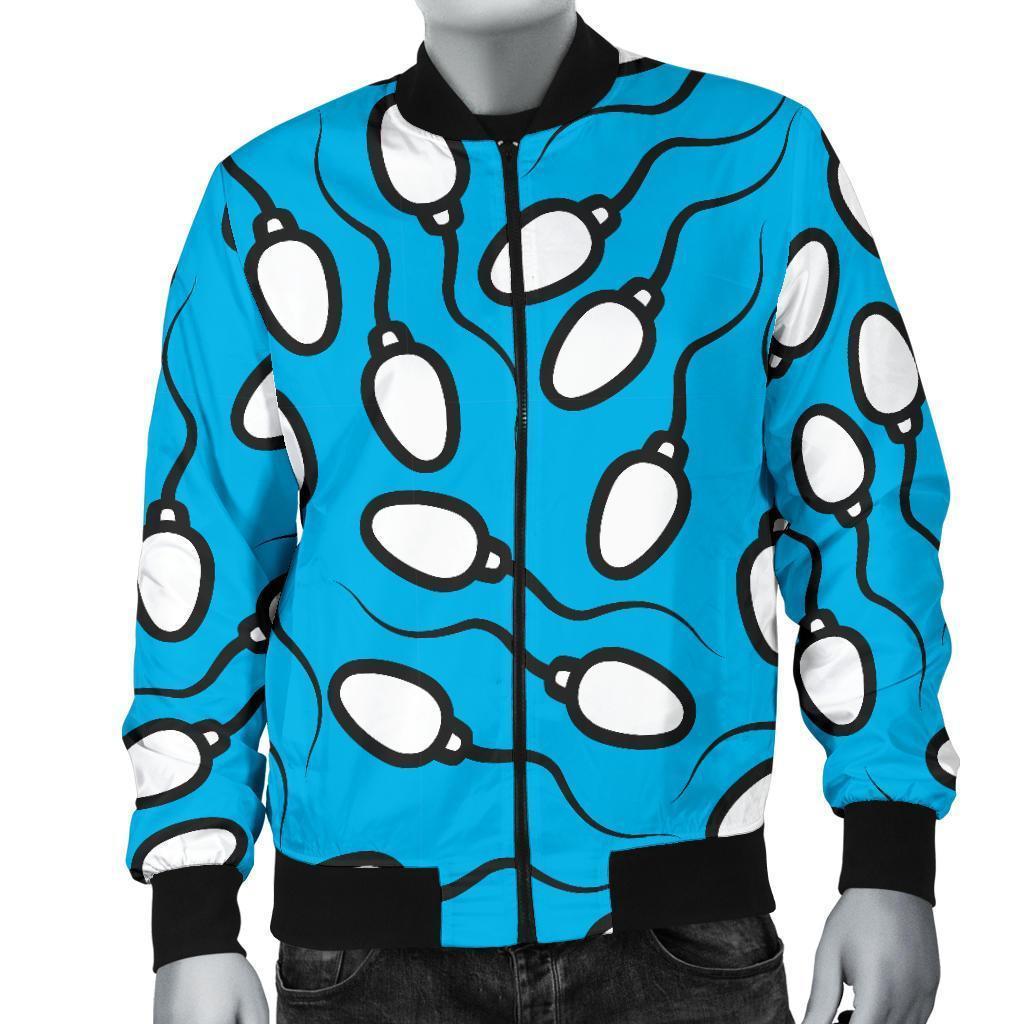 Anatomy Sperm Pattern Print Men's Bomber Jacket-grizzshop