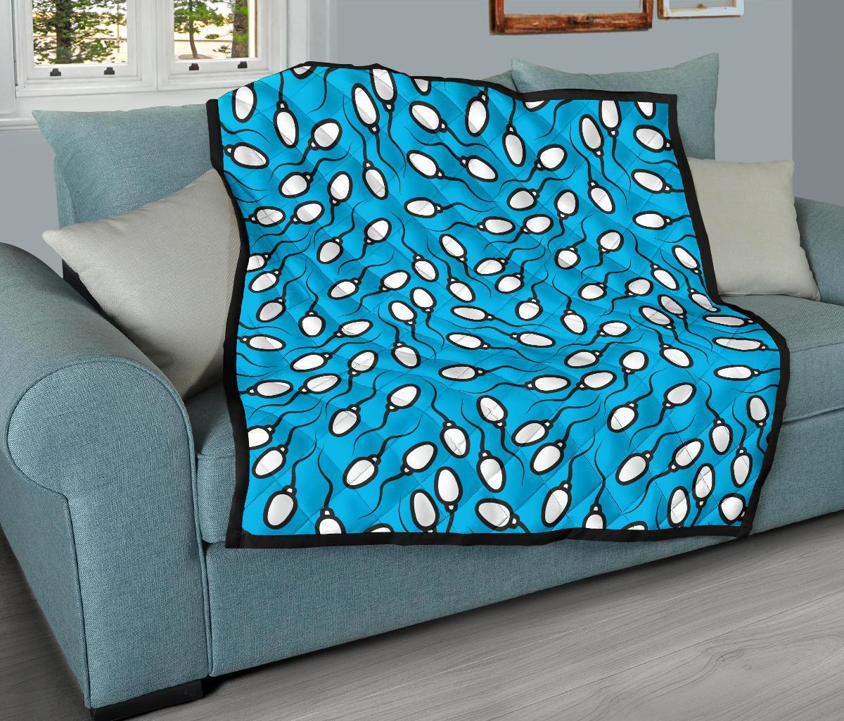 Anatomy Sperm Pattern Print Quilt-grizzshop