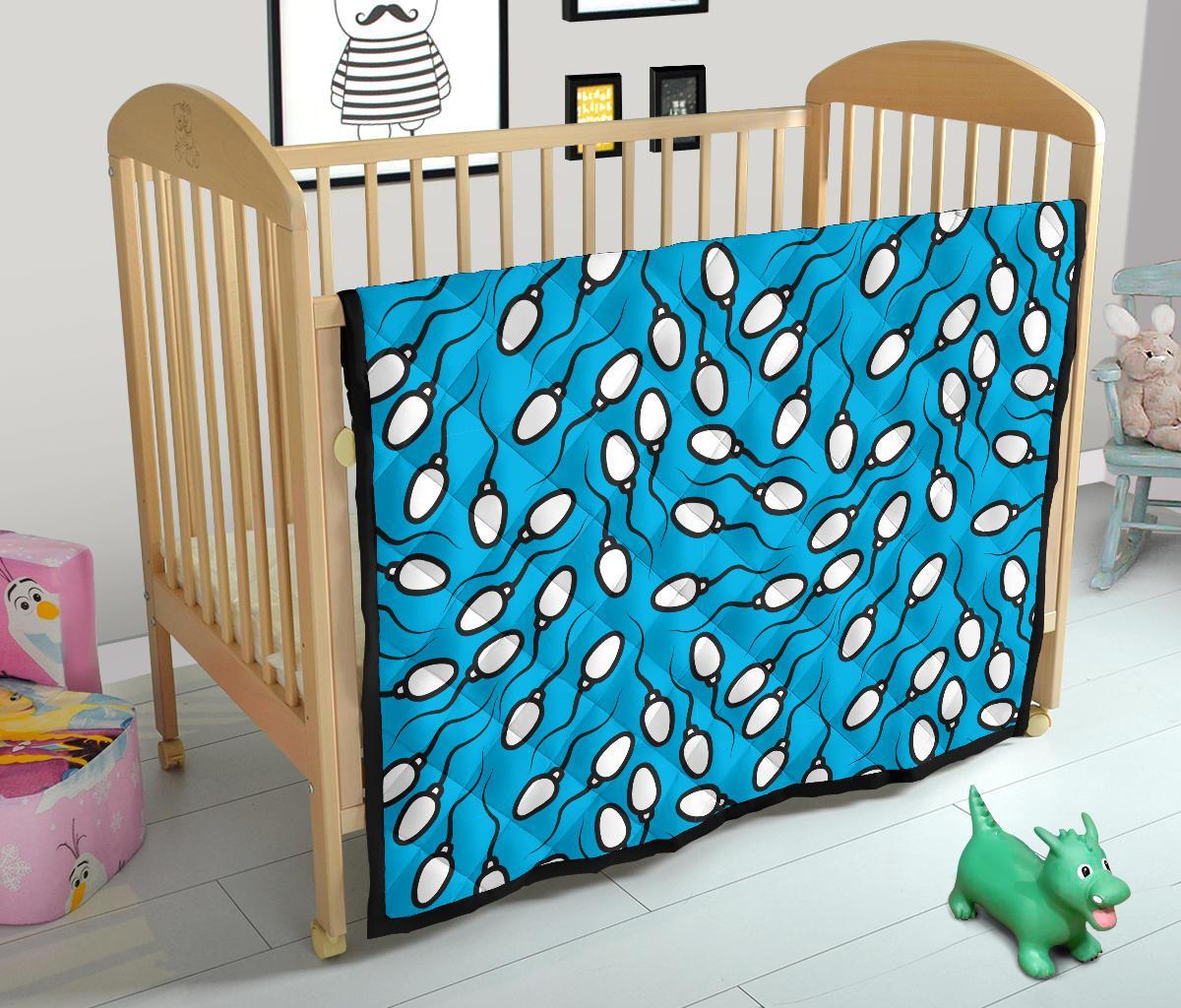 Anatomy Sperm Pattern Print Quilt-grizzshop