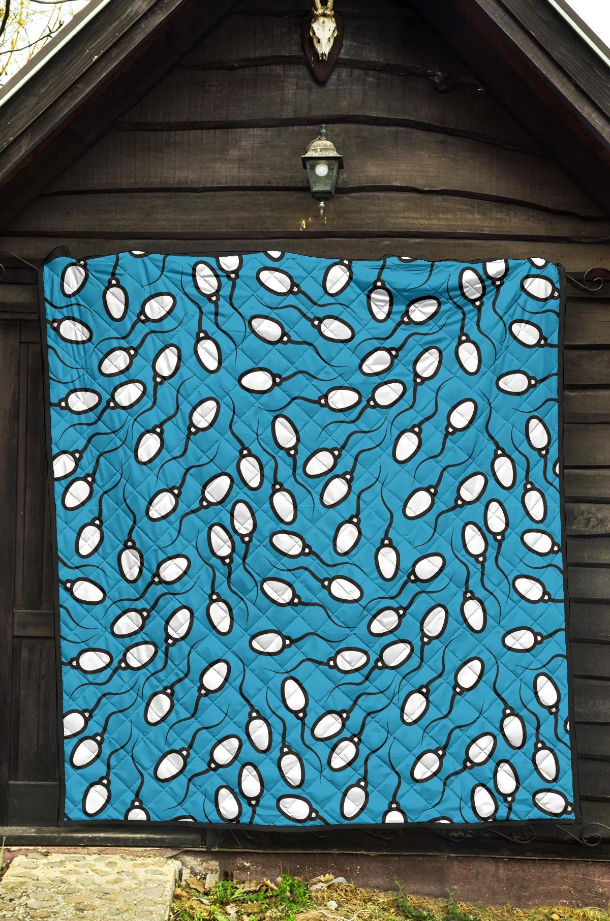 Anatomy Sperm Pattern Print Quilt-grizzshop