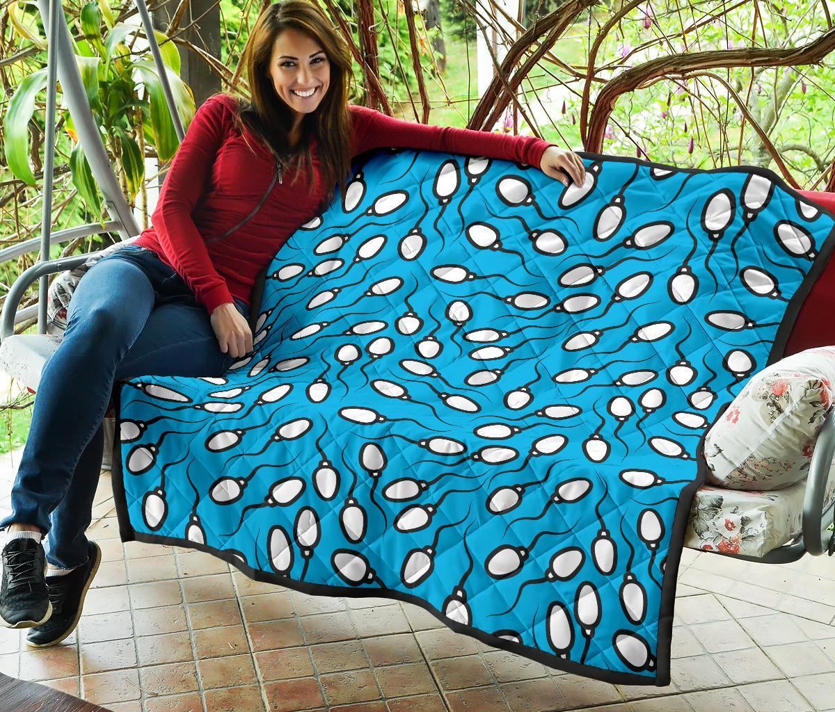 Anatomy Sperm Pattern Print Quilt-grizzshop