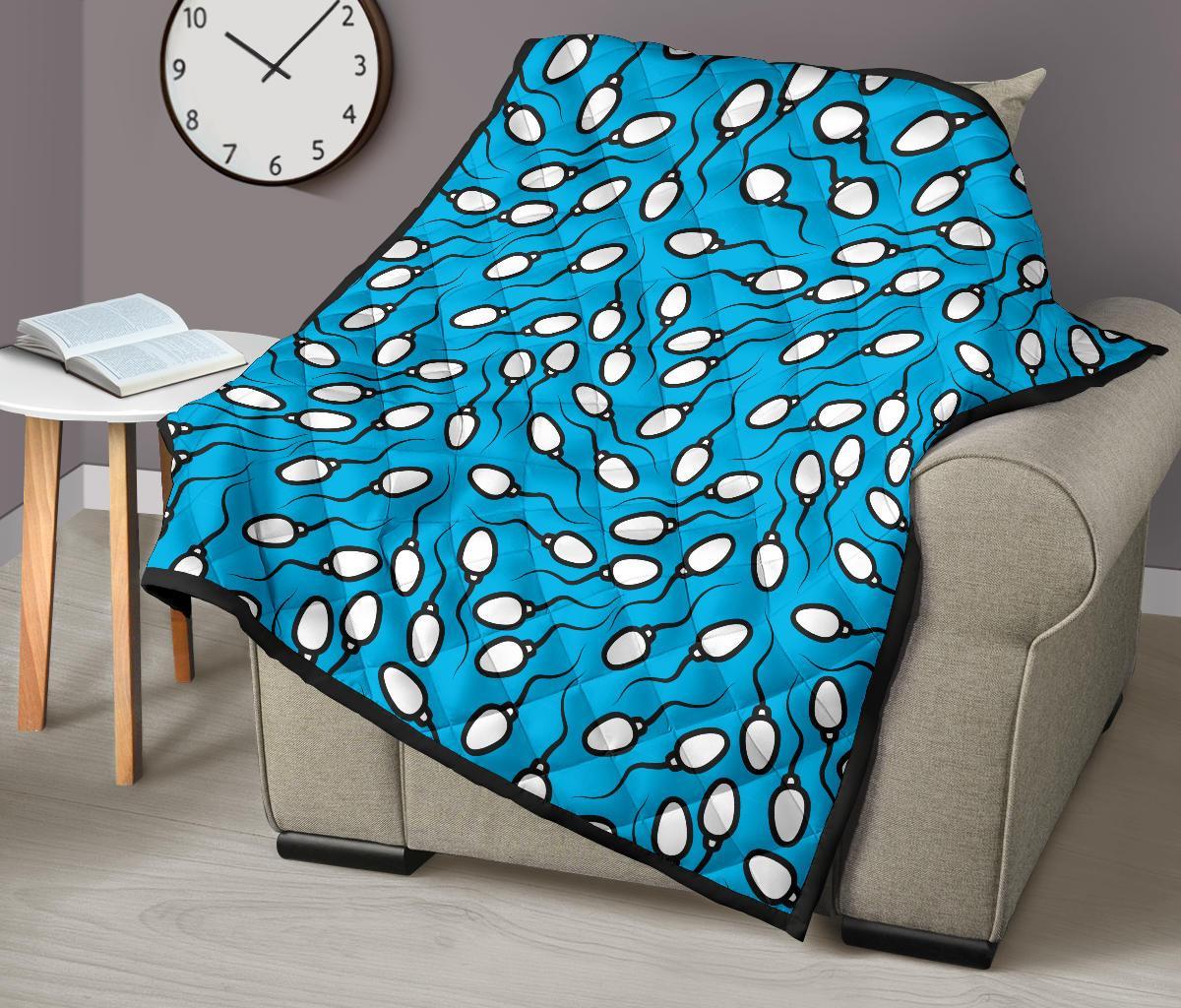 Anatomy Sperm Pattern Print Quilt-grizzshop