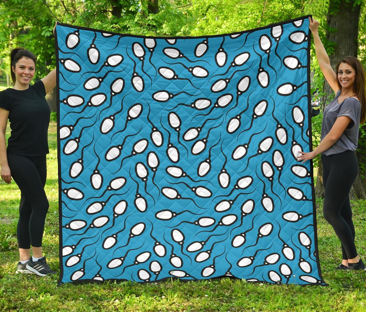 Anatomy Sperm Pattern Print Quilt-grizzshop