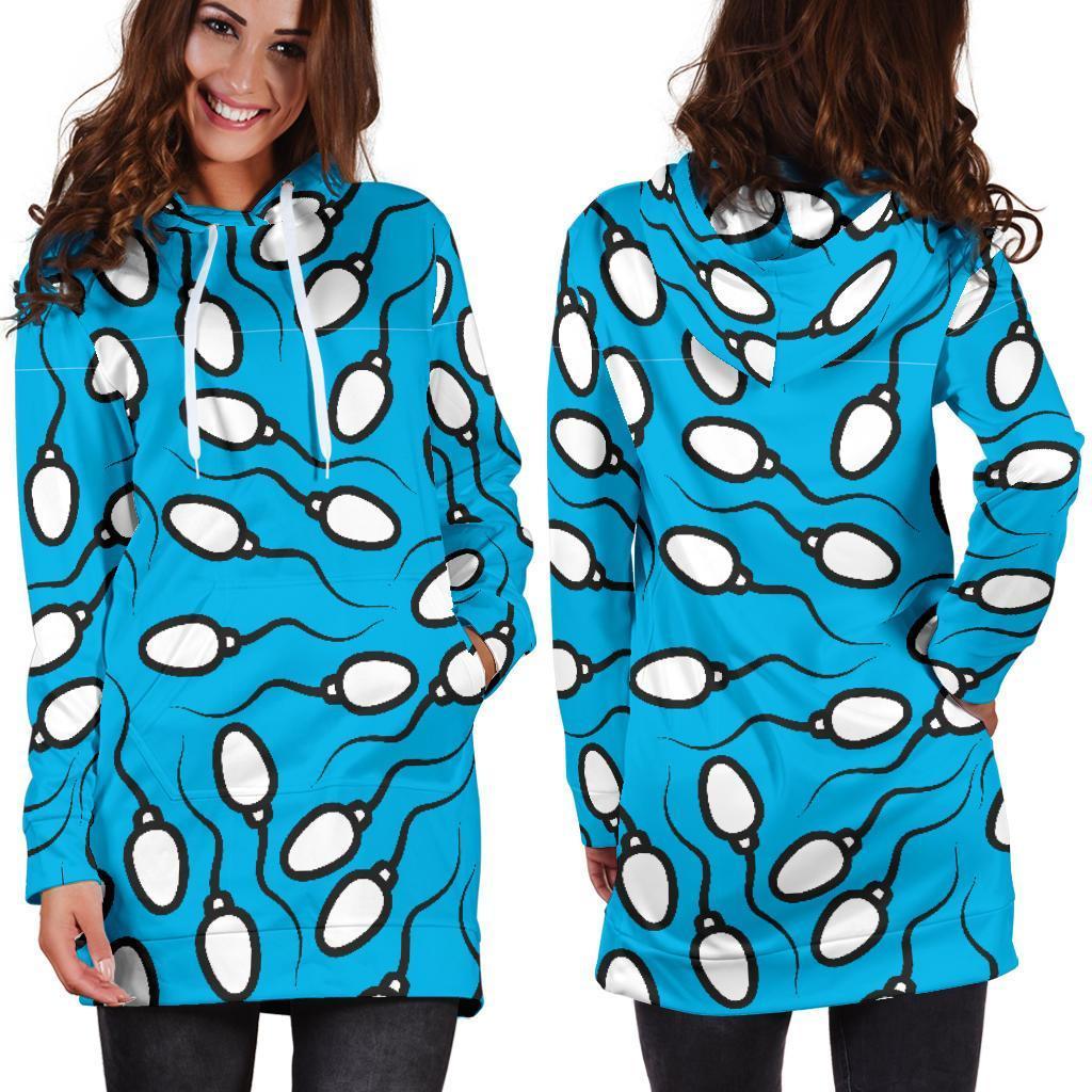 Anatomy Sperm Pattern Print Women Hoodie Dress-grizzshop