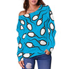 Anatomy Sperm Pattern Print Women Off Shoulder Sweatshirt-grizzshop