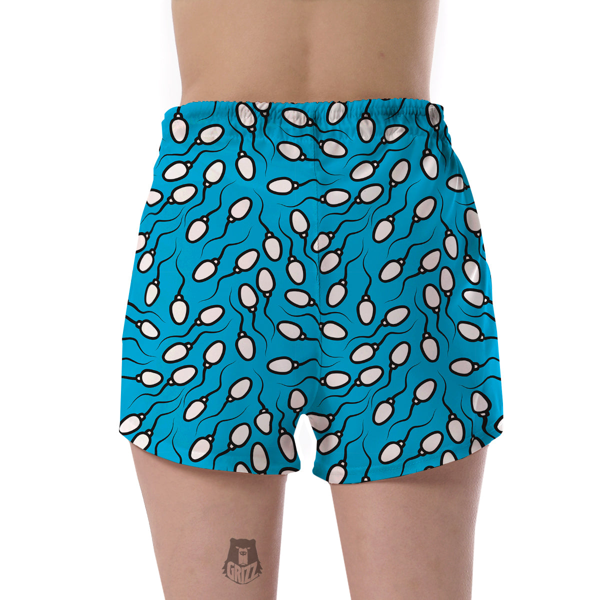 Anatomy Sperm Pattern Print Women's Shorts-grizzshop