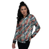 Anchor Abstract Nautical Print Pattern Women's Bomber Jacket-grizzshop