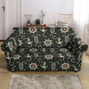 Anchor Nautical Pattern Print Loveseat Cover-grizzshop