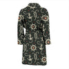 Anchor Nautical Pattern Print Men Long Robe-grizzshop