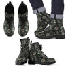 Anchor Nautical Pattern Print Men Women Leather Boots-grizzshop
