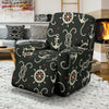 Anchor Nautical Pattern Print Recliner Cover-grizzshop