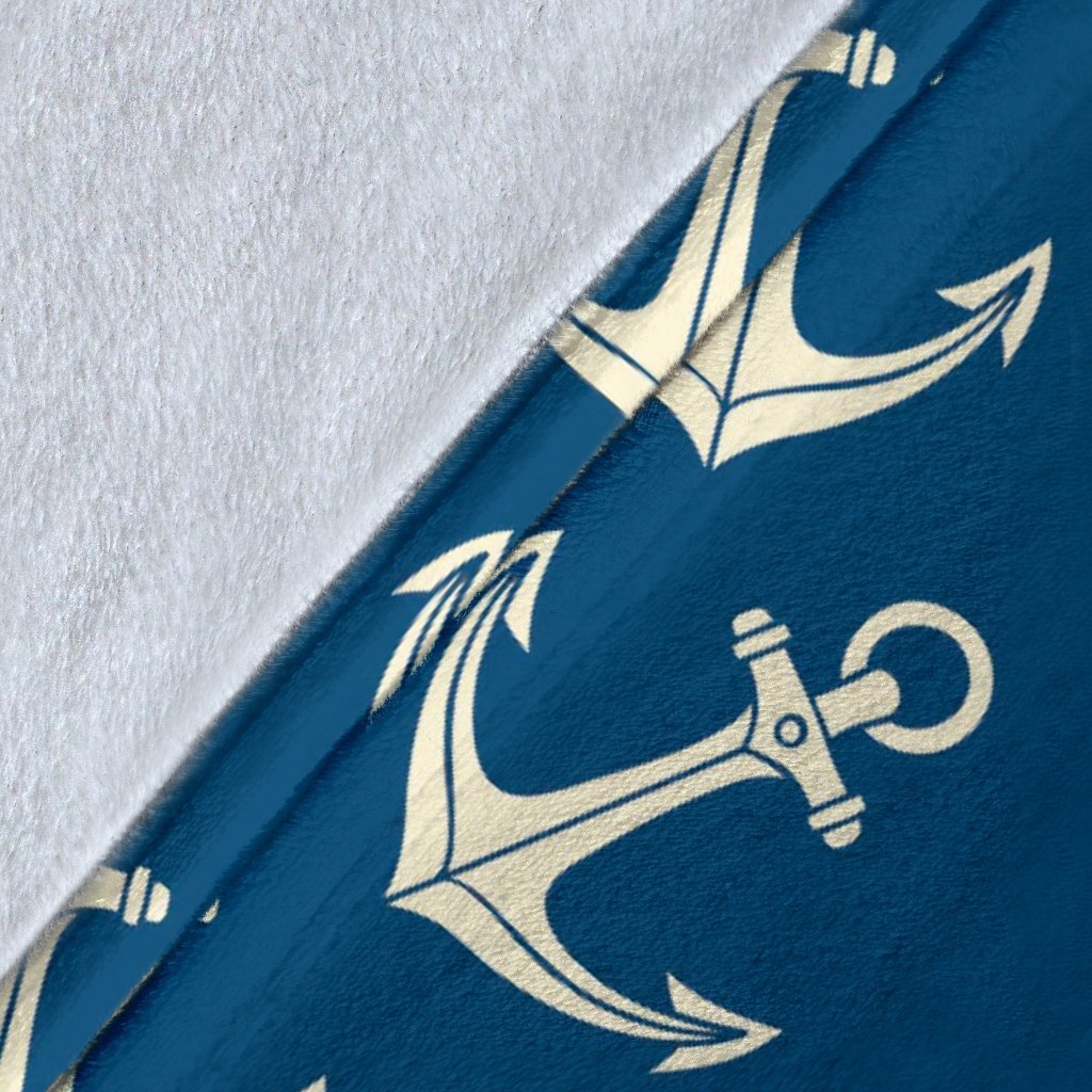 Anchor Nautical Print Pattern Blanket-grizzshop