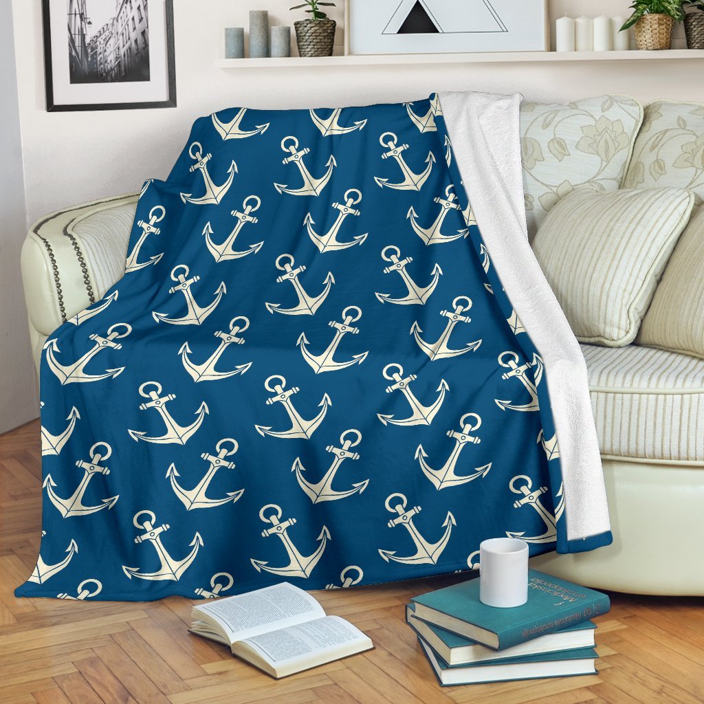 Anchor Nautical Print Pattern Blanket-grizzshop