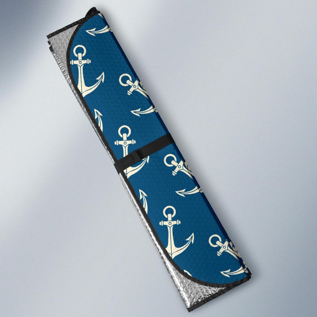 Anchor Nautical Print Pattern Car Sun Shade-grizzshop