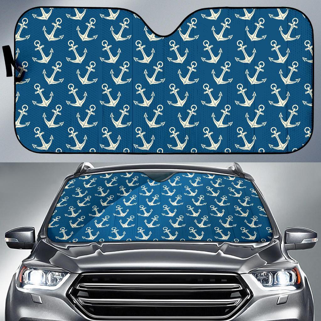 Anchor Nautical Print Pattern Car Sun Shade-grizzshop