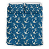 Anchor Nautical Print Pattern Duvet Cover Bedding Set-grizzshop