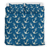 Anchor Nautical Print Pattern Duvet Cover Bedding Set-grizzshop