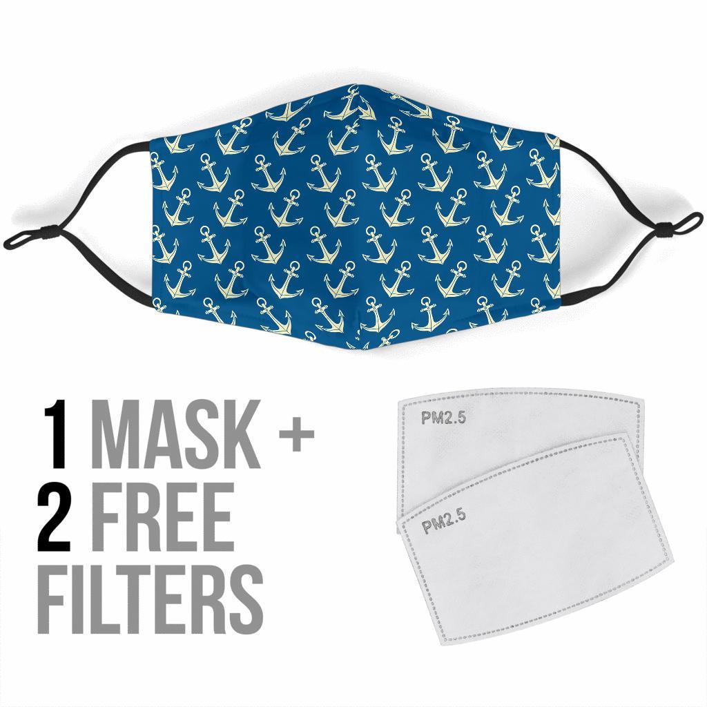 Anchor Nautical Print Pattern Face Mask-grizzshop