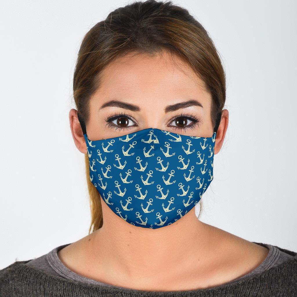 Anchor Nautical Print Pattern Face Mask-grizzshop