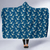 Anchor Nautical Print Pattern Hooded Blanket-grizzshop