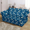 Anchor Nautical Print Pattern Loveseat Cover-grizzshop