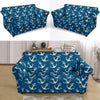 Anchor Nautical Print Pattern Loveseat Cover-grizzshop