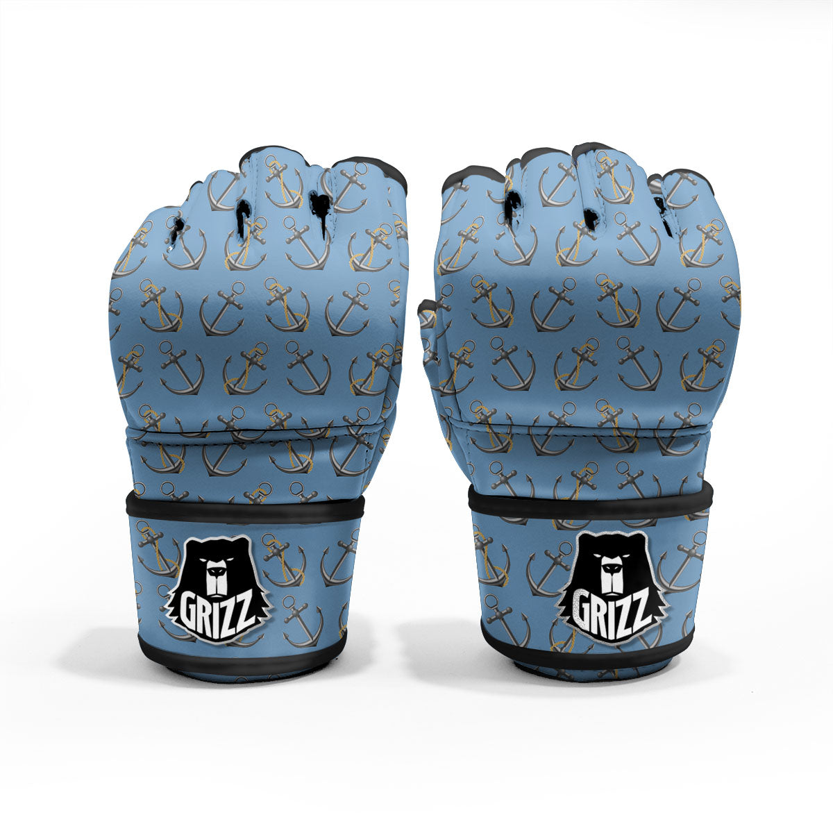 Anchor Nautical Print Pattern MMA Gloves-grizzshop