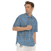 Anchor Nautical Print Pattern Men's Short Sleeve Shirts-grizzshop