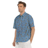 Anchor Nautical Print Pattern Men's Short Sleeve Shirts-grizzshop