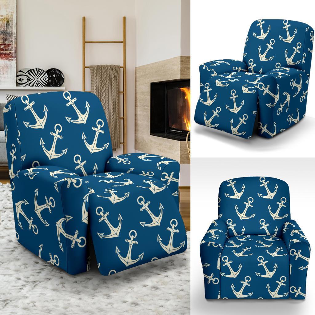 Anchor Nautical Print Pattern Recliner Cover-grizzshop