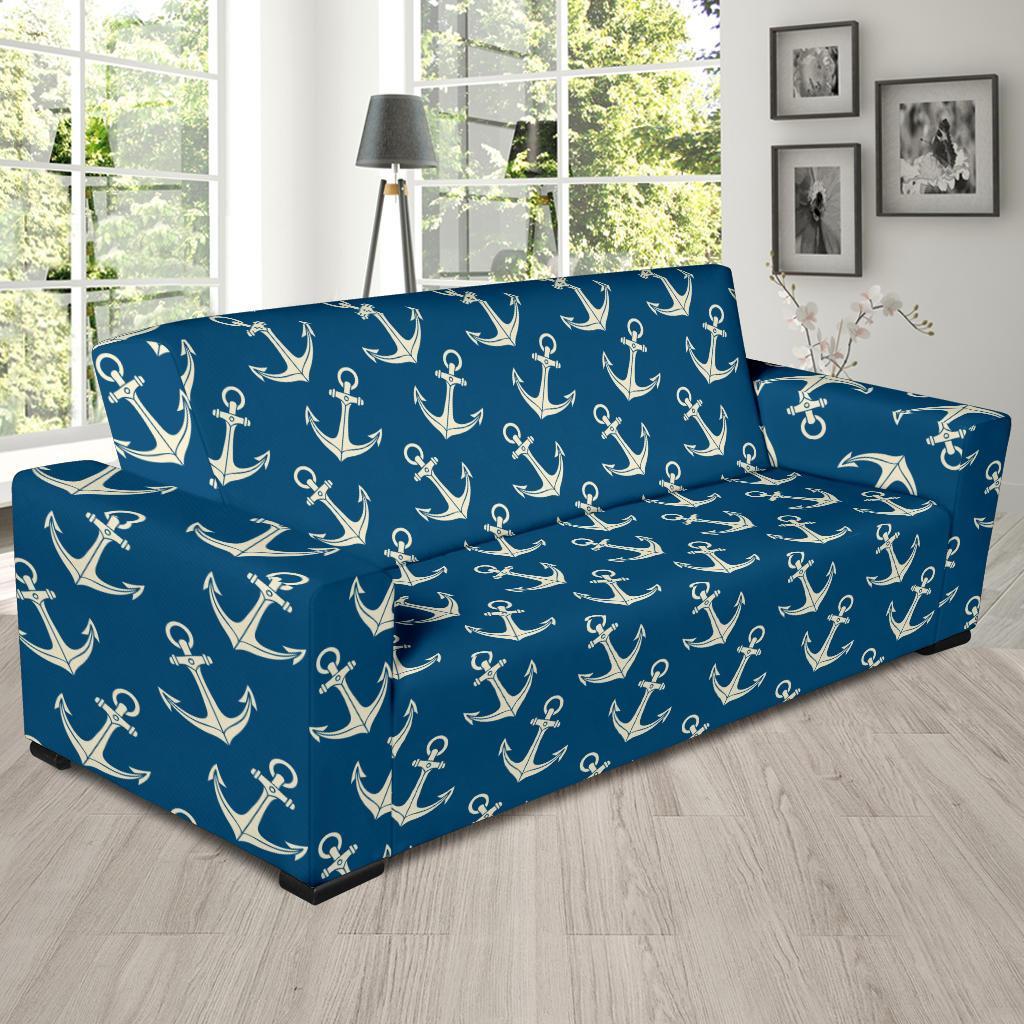 Anchor Nautical Print Pattern Sofa Covers-grizzshop