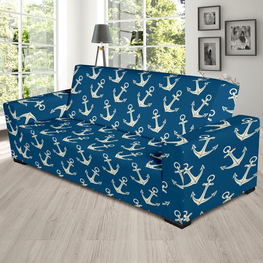 Anchor Nautical Print Pattern Sofa Covers-grizzshop