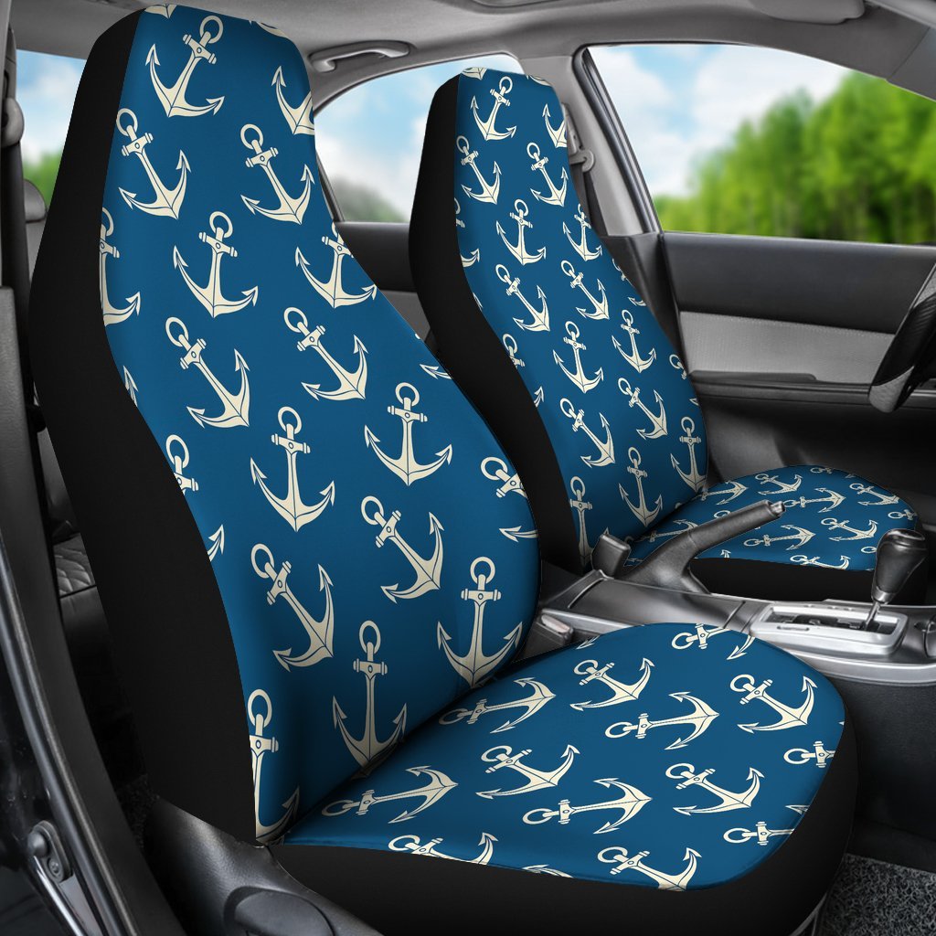 Anchor Nautical Print Pattern Universal Fit Car Seat Cover-grizzshop